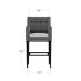 thumbnail image 5 of Source Furniture Island Bay 30" Wicker / Rattan Outdoor Bar Stool in Gray, 5 of 6