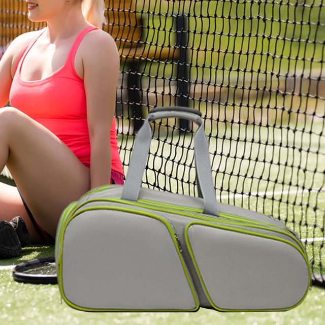 Bolsa organizadora para raquetas de pickleball, resistente al agua, multifunción, para equipo deportivo, mochila de tenis para entrenamiento familiar gris