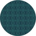 thumbnail image 1 of Ahgly Company Machine Washable Indoor Round Transitional Dark Cyan Green Area Rugs, 6' Round, 1 of 7