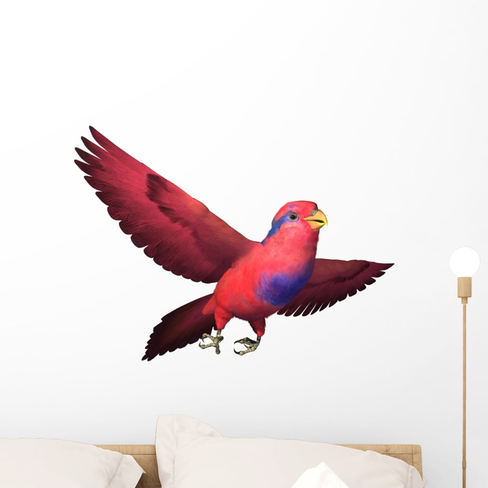 3D Render Depicting Red Wall Decal Sticker, Wallmonkeys Peel & Stick