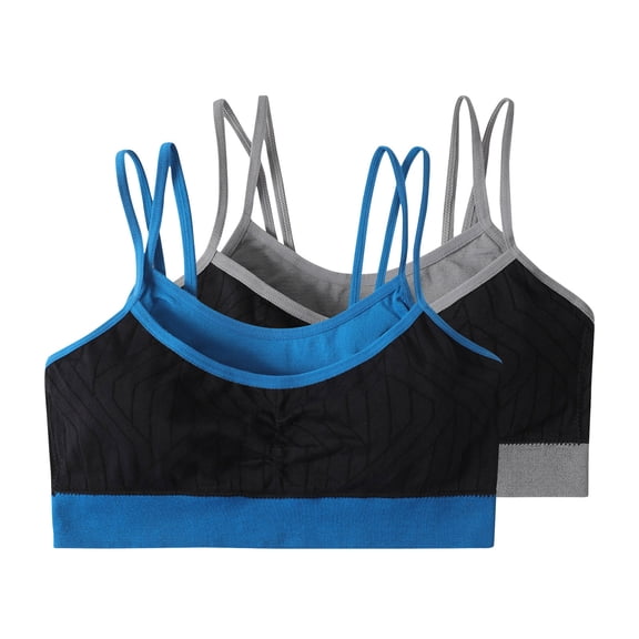 Nilvkv Sports Bra with Sewn In Pads, Sports Bras for Women, Plus Size 2 Pack Stretchy Breathable Cami Sports Bra Blue 36BC