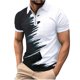 thumbnail image 1 of Mens Camisas de Manga Corta Rayas Zip-Up Solapa Deportes Top, Casual Camisa de Manga Corta para Hombres, 1 of 8