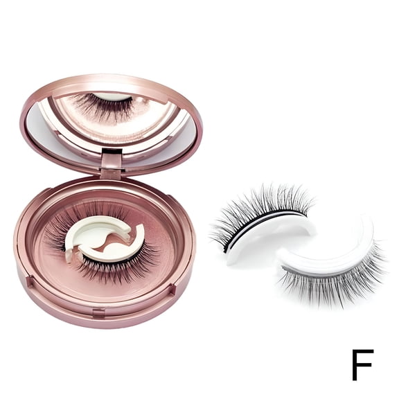 RAGUPEL 1 Pair Reusable Self-Adhesive Eyelashes Glue Free Waterproof False Eyelashes Makeup No Required Or Glue Liner Lashes