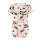 thumbnail image 4 of ICHUANYI Clearance Womens Casual Tops V- Neck Hide Belly Short Sleeve T- Cute Flowy Tunic Blouses(Pink, XL) ICHUANYI WER2023081002933, 4 of 7