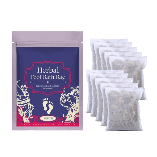 Bolsa de baño de hierbas para pies: calienta los pies, calma la sudoración, alivia la fatiga, proporciona relajación y restaura la vitalidad. 10 perlas de coagulación de burbujas de 20 ml.