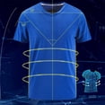 thumbnail image 6 of Gephdiin Graphic Tees Mens T-Shirts Ice Silk T Shirt Breathable V Neck High Elastic Sweat Absorbing Sports Outdoor Men Workout Shirts for Men Graphic Tees Men Nylon Blue L, 6 of 6
