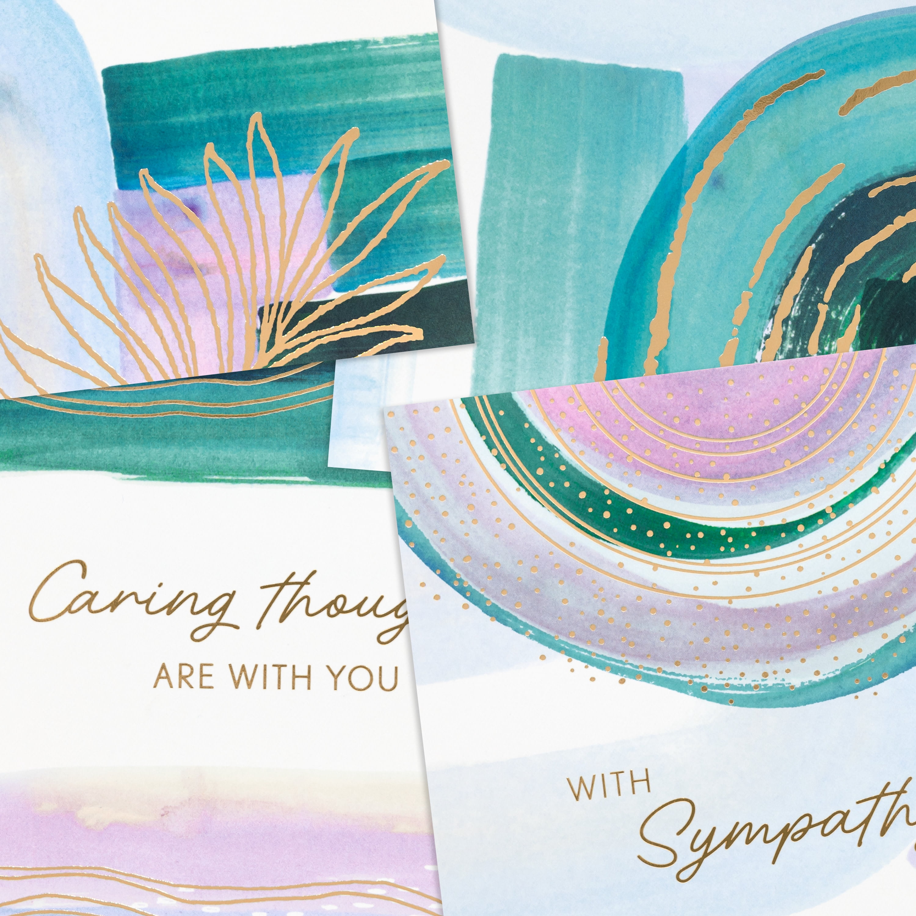 Hallmark Assorted Sympathy Cards (Soothing Brushstroke Pastels), Pack of 12