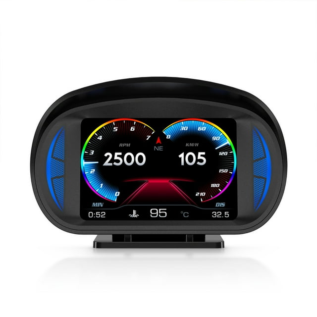 Car Multi-funciton OBD Slope Meter Full LCD Smart Gauge with 12 Styple Interfaces