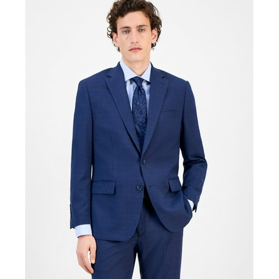 Tallia Mens Classic fit Suit Jacket Blazer 36 R Blue Plaid