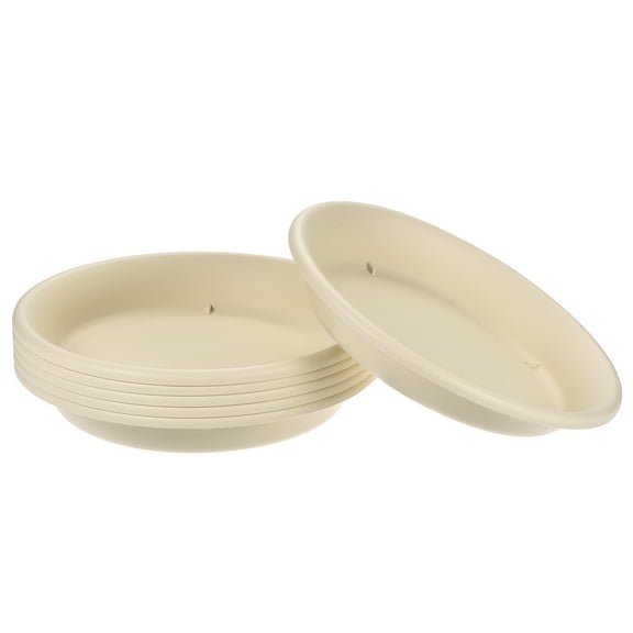 Uxcell 7" Plastic Round Plant Pot Saucers Flower Drip Trays, Beige 6 Count