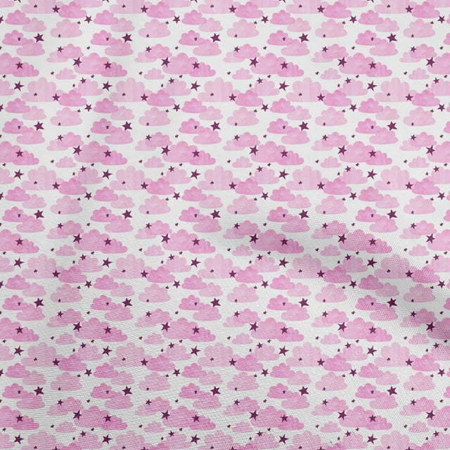 oneOone Cotton Cambric Light Pink Fabric Water Color Craft Projects Decor Fabric Printed By The Yard 56 Inch Wide