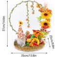 thumbnail image 4 of ZHAOCHENG Adornos de corona de otoño, bandeja decorativa de otoño, gnomo, calabaza, hojas de arce, letreros de mesa de madera, 4 of 5