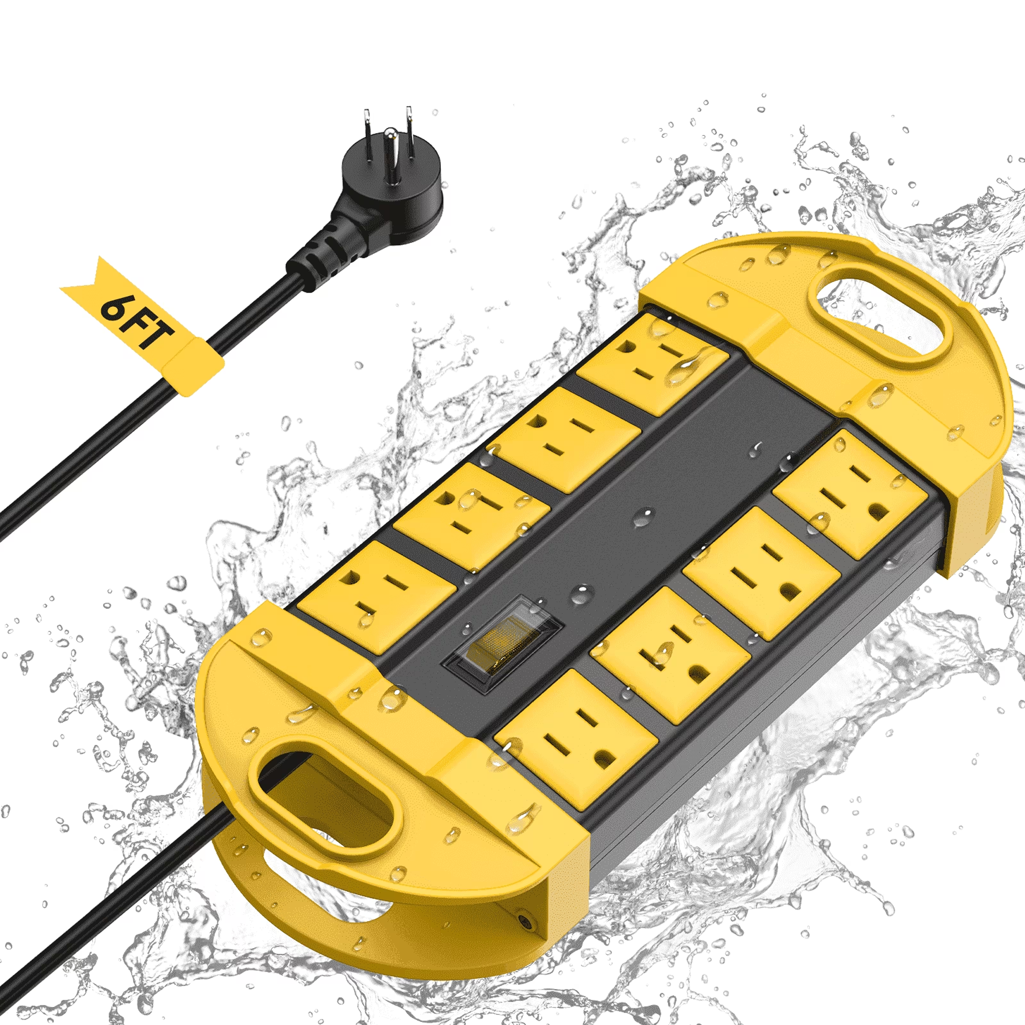 VILONG Outdoor Waterproof Power Strip, 8-Outlet with 6-Foot Cord
