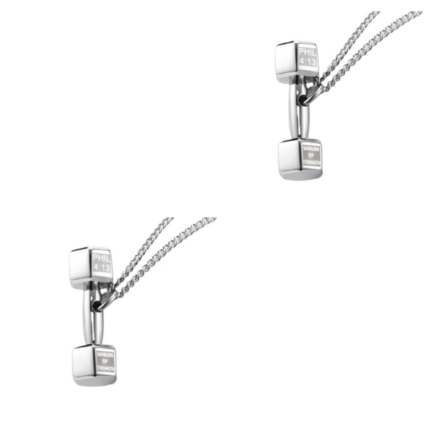 Sonducket Collar con forma de mancuerna de aleación, colgante de moda, reemplazo antioxidante, gargantilla decorativa para hombre, regalo de Plata 2piezas