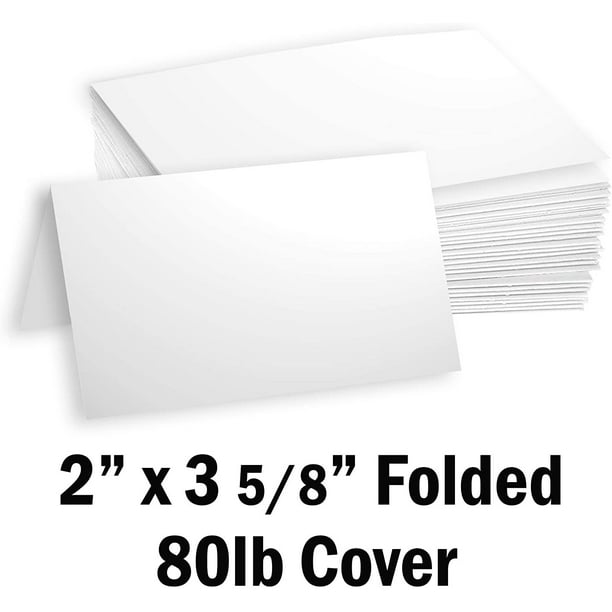 Hamilco White Cardstock Thick Paper Blank Place Tent Folded Business