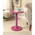 thumbnail image 2 of Bowery Hill Table d'Appoint Contemporaine en Bois à Dessus Rond avec Piédestal, Rouge, 2 of 4