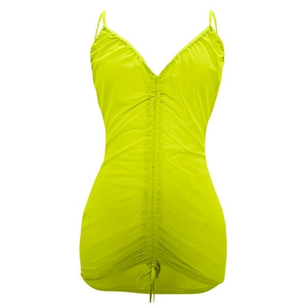 

Roliyen Lingerie For Women Ladies Sheer Mesh Holiday Summer Beach Bod-Ycon Party Mini Neon Dress Nightgowns For Women