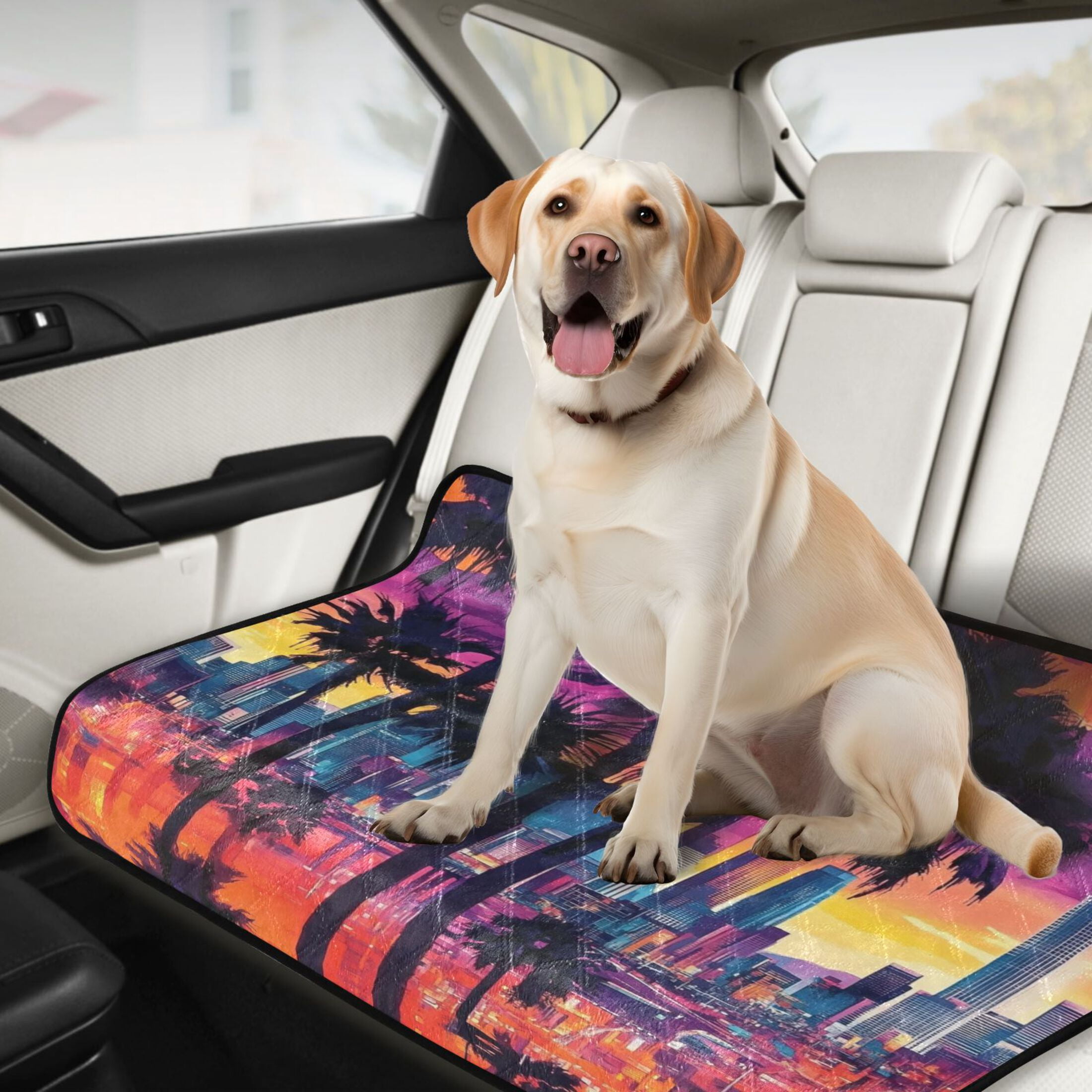 Washable Pet Pee Pads with Super Absorbent Reusable Training Pads for Dogs & Cats City View at Sunset