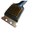 thumbnail image 4 of Barbeque BBQ Grill Brush Brass Bristles & Scraper Tool Long Handle Cooking New !, 4 of 4