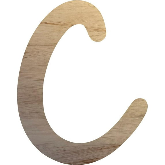 Unfinished Wooden Letter C, Paintable 18'' Tall Wood Craft Letter, Wall Hanging Shape