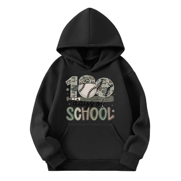 Rggeeun Baby Boys Sweatshirt Multi Graphic Fashion Hoodie Casual Loose Long Sleeve Crewneck Fit Zip Up With Pocket For Kids Youth Cute Pullover,Black,18-24 Months