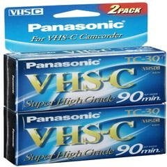 Cinta de vídeo Panasonic Super High-Grade VHS-C (paquete de 2)