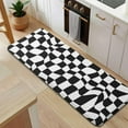 thumbnail image 5 of Black and White Wavy Checkerboard Pattern Kitchen Rug Mat,Kitchen Runner Rugs Non Skid Washable,Decorative Kitchen Floor Mats for Kitchen,Sink,Laundry,17"x47.2", 5 of 7