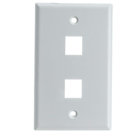 - ACL Keystone 2 Port, Single Gang Wall Plate, White, 1 Pack