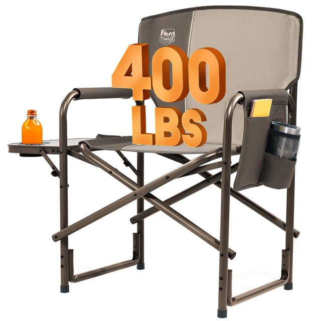 Silla de Campamento Timber Ridge FC-95200XL-QSD Aluminio Plegable con Mesa Lateral y Bolsillo