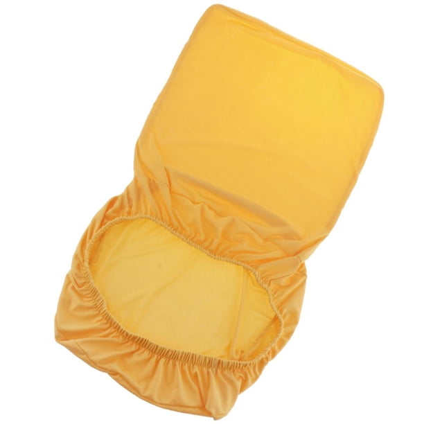 Funda de asiento de silla con respaldo corto, funda de taburete para cocina, hotel, salón, fiesta Amarillo