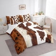 thumbnail image 3 of Homewish Animal Print 7pcs Bedding Comforter Set For Teens Boys Girls,Farmhouse Cow Queen Bedding Sets Super Cozy,Western Theme Queen Sheet Sets,Lightweight Room Decor,Reversible, 3 of 8