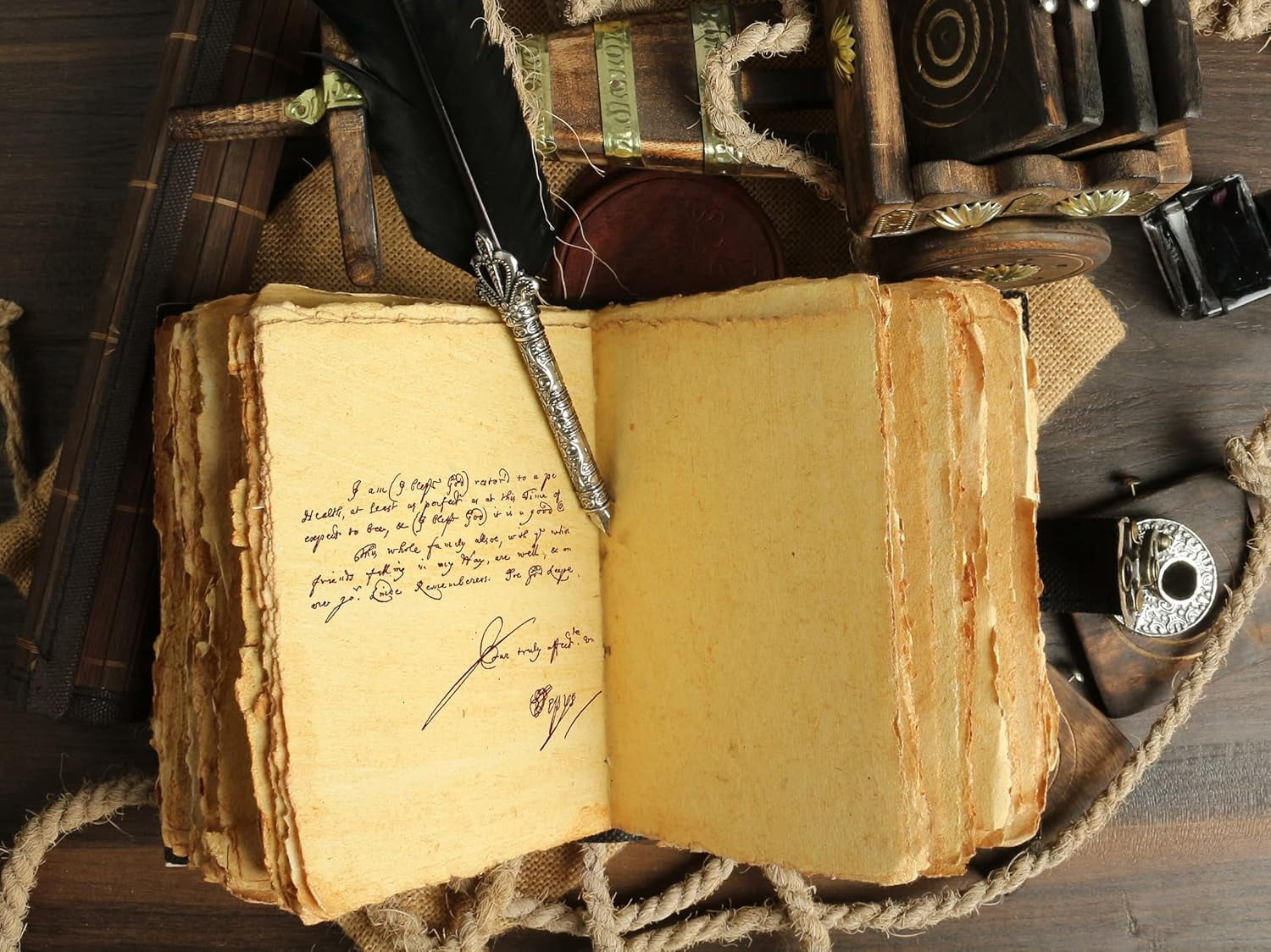 Sun Moon Leather Journal for Men & Women - Blank Spell Book of Shadows Grimoire Witchy Journal, 200 Deckle Edge Vintage Paper, Leather Journal, Gothic Gift (8x6)