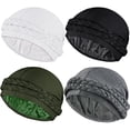 thumbnail image 1 of wonima11 Satin Lined Turban for Women Mens Halo Turban Silky Lined Durag for Waves Braids Locs Sleeping Bonnet Sleep Cap, 1 of 1