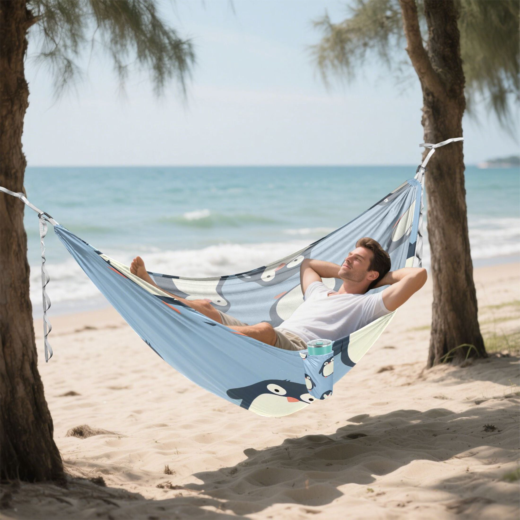 Hammock Camping Hammock Nylon Portable Hammock Travel Camping Hammock Cartoon Penguin