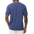 thumbnail image 3 of Taigaofy Men's Henley Shirt Classic Short Sleeve Lightweight Button Slim Fit T-Shirt Casual Top Blue S, 3 of 7