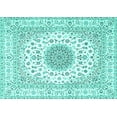 thumbnail image 1 of Ahgly Company Machine Washable Indoor Rectangle Medallion Turquoise Blue Traditional Area Rugs, 3' x 5', 1 of 4