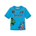 thumbnail image 2 of Marvel Avengers Iron Man Thor Captain America Rash Guard and Swim Trunks UPF 50+ Outfit Set Toddler to Little Kid, 2 of 5