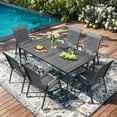 thumbnail image 3 of UDPATIO Patio Chairs Set of 6, Outdoor Dining Chairs High Back with All Weather Breathable Textilene, Metal Frame for Lawn Garden Backyard Deck, Dark Grey, 3 of 10