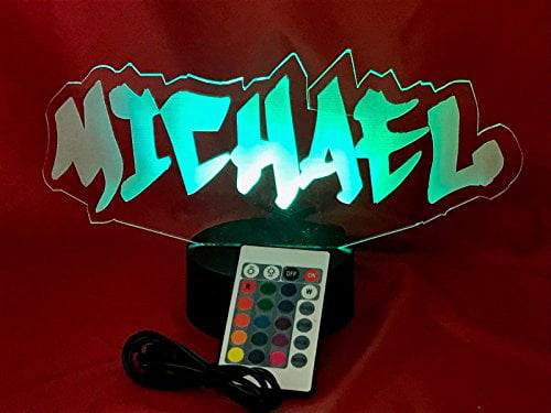 Name Light Up Lamp any name Lamp LED With Remote Personalized Graffiti Name 