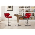 thumbnail image 3 of Masaccio Upholstery Airlift Adjustable Swivel Bar stools with Chrome Base, Set of 2, Red, 3 of 7