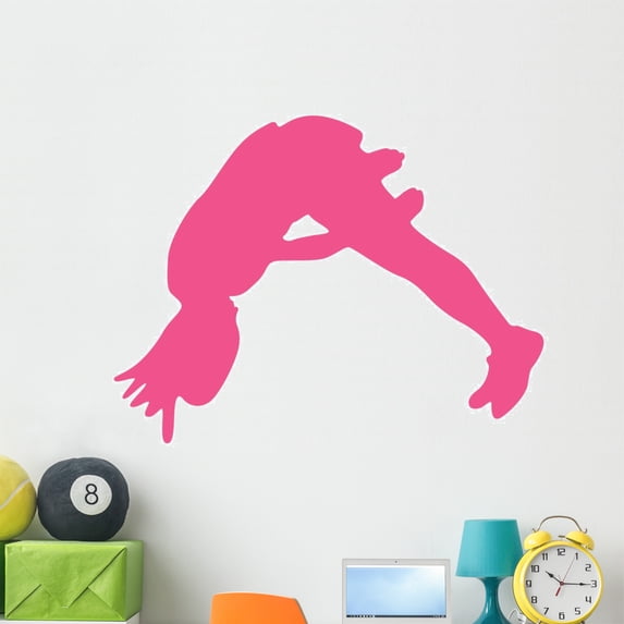 Cheer Silhouette Hot Pink Wall Decal by Wallmonkeys Peel and Stick Graphic (48 in W x 37 in H) WM357096