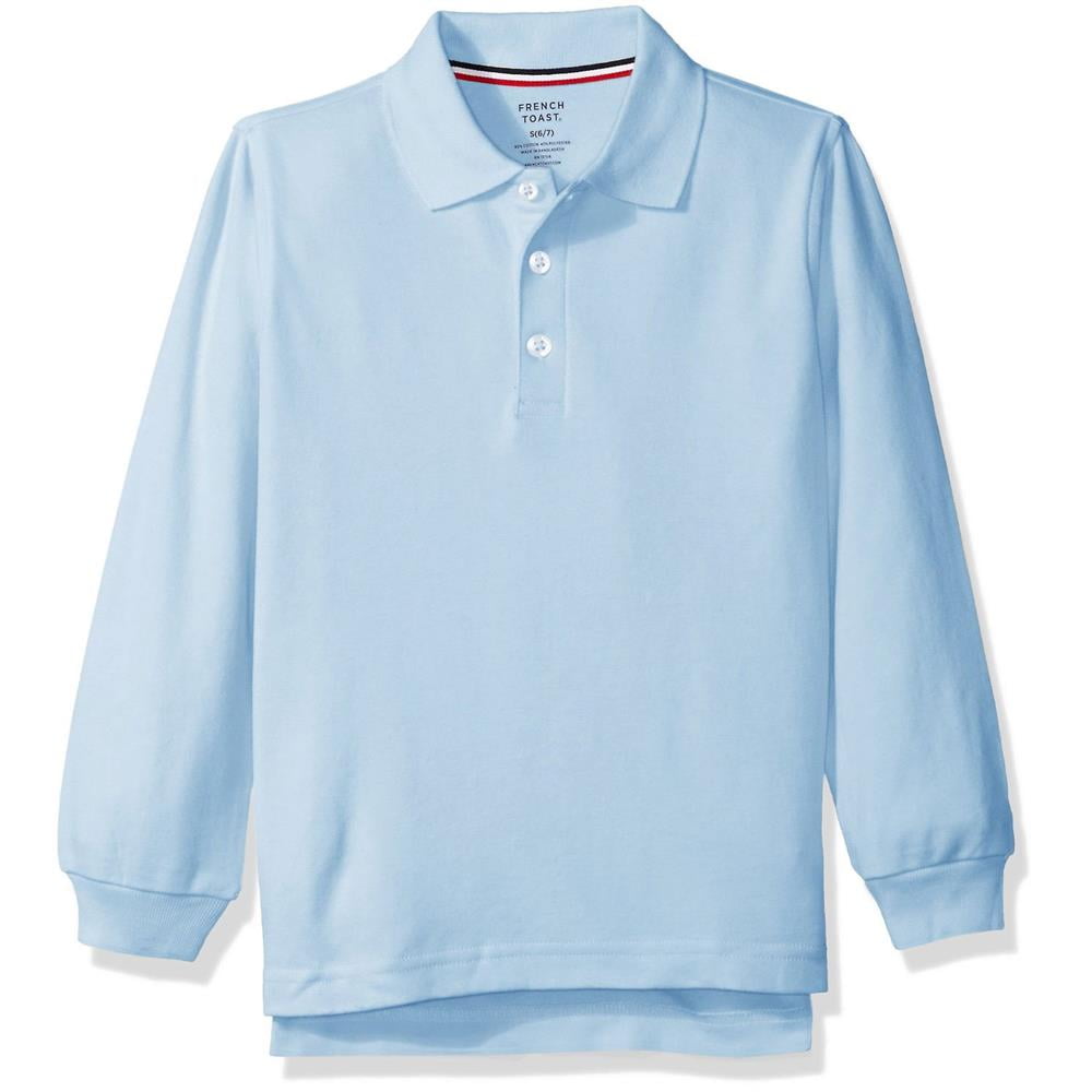 FRENCH TOAST - French Toast Boys 4-20 Long-Sleeve Interlock Polo Light Blue XLarge (14/16 