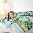 thumbnail image 4 of jejeloiu Green Monstera Leaf Cactus Twin Comforter Sets Kids,Cute Kitten Print Bedding Set For Girls,Reversible,2-Piece, 4 of 8