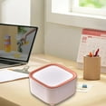 thumbnail image 6 of Small Trash Can with Lid, Mini Trash Can for Bathroom, Office and Bedroom, Small Bathroom Garbage Can with Swing Top, Compact Waste Basket for Desk, Dorm & Home, Orange - Xuniizn, 6 of 9