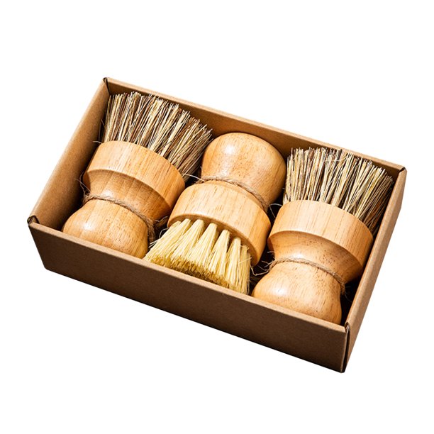 Pincel Matorral Plato Scrub Fuera 1/2/3 Pcs Con Soporte Jabón para Limpieza Macetas Y Verduras