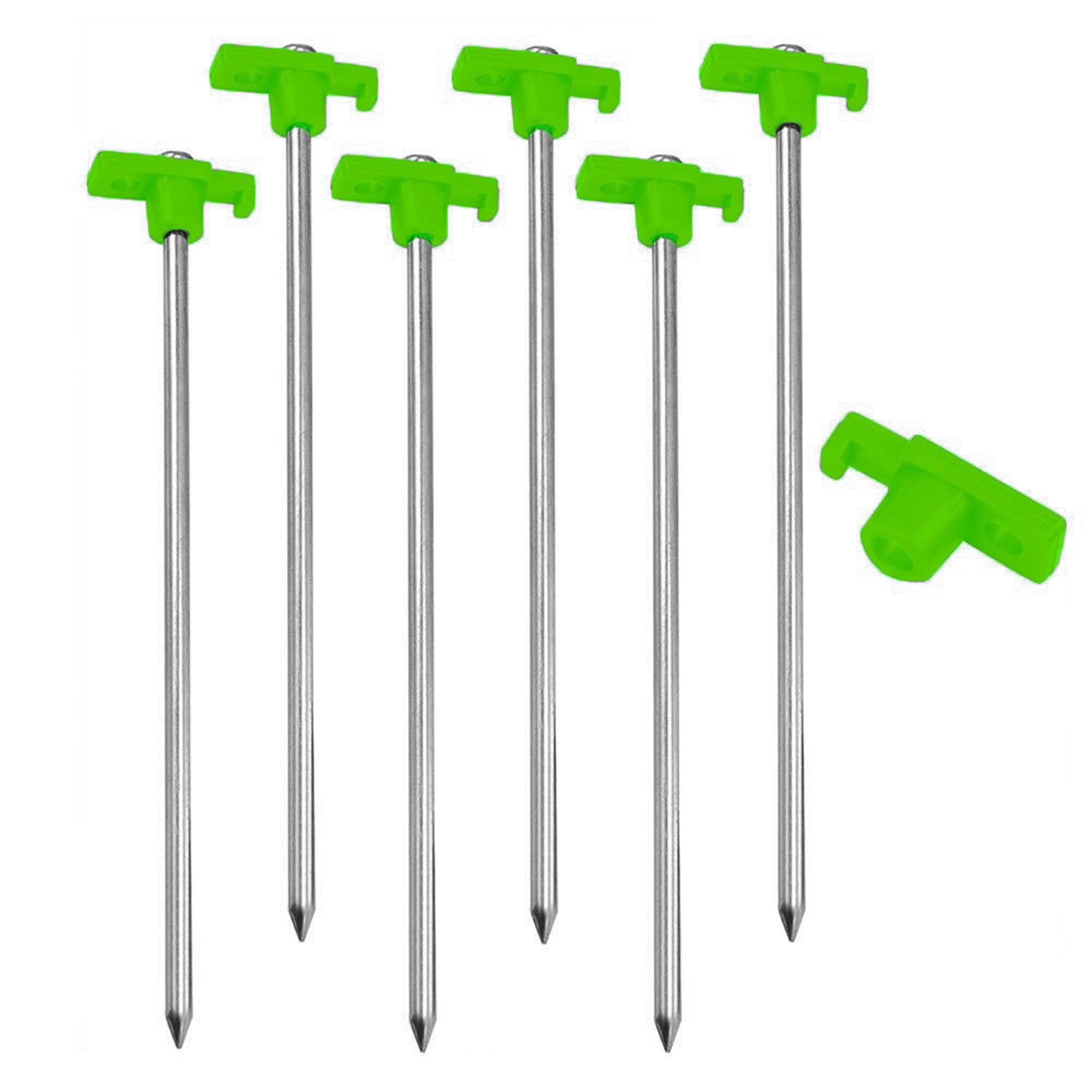 Wideskall 6 Pcs 7.5" inch Heavy Duty Metal Steel Tent Pegs Tarp Stakes