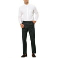 thumbnail image 2 of Pantalones de rayas INSPIRE CHIC para hombre, corte slim, pantalones formales de frente plano, 36 negro, 2 of 5