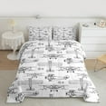 thumbnail image 2 of jejeloiu Aircraft Flying Bedding Comforter Set,Ancient Airplane Print Twin Comforter Sets,White Gray Bedding Set For Boys Teens,Microfiber Bedroom Decor,2 Pieces, 2 of 8