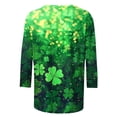thumbnail image 4 of Stamzod Women's Shirts 3/4 Length Sleeve Summer Tops Casual Basic Tee Tunic Spring Fashion Outfits 2026 Green D XXL, 4 of 5
