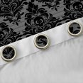 thumbnail image 4 of Manfei Damask Floral Pattern Black Out Curtains,Halloween Skull Skeleton Curtains Pack of 2 (42x63 Each),Black Gray Bedroom Curtains For Adults,Breathable Home Decor, 4 of 6
